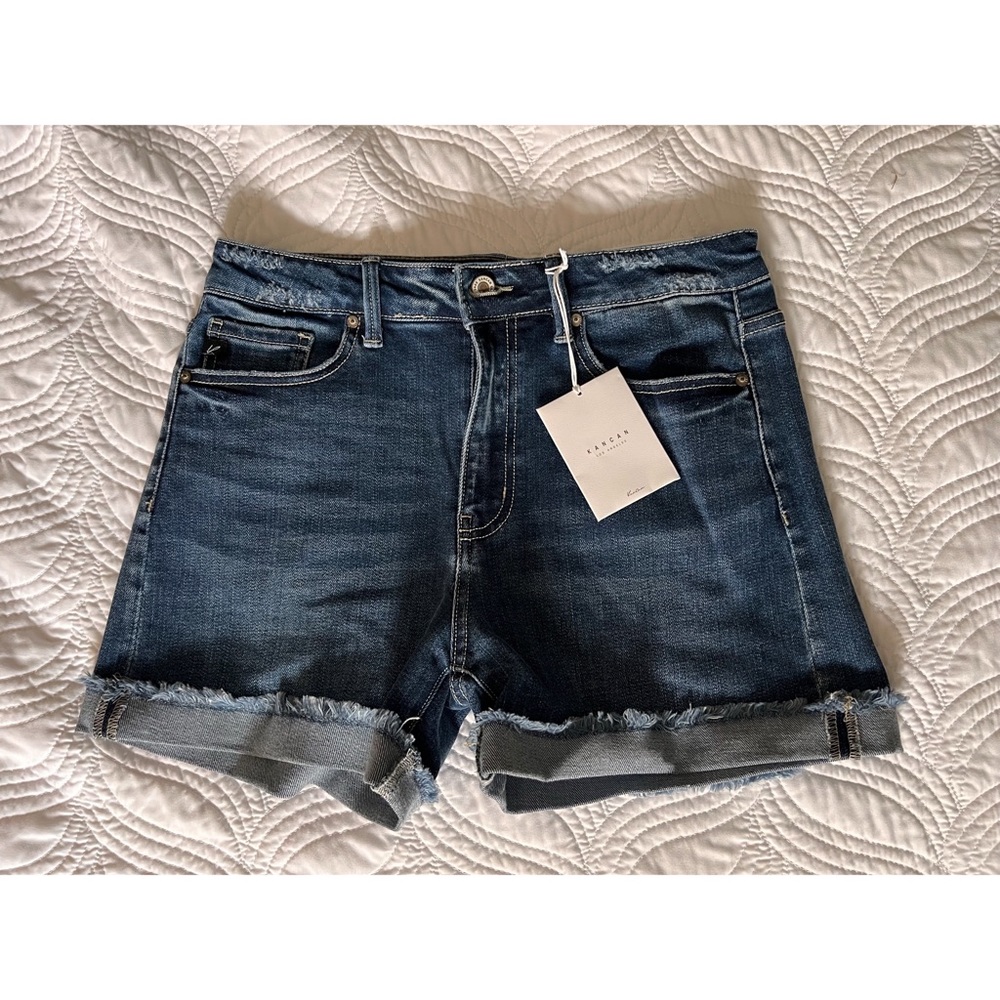 KanCan High Rise Shorts in Dark Wash